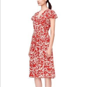 Rebecca Taylor Cherry Blossom Wrap Dress in red and cream